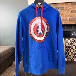 Marvel Captain America Shield Pullover Hoodie - Blue/Red - Size Large